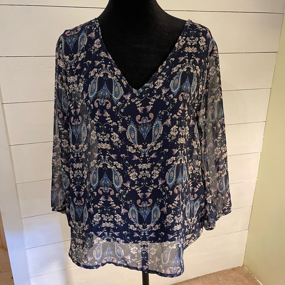 Papermoon Paisley Polyester Blouse Size Large